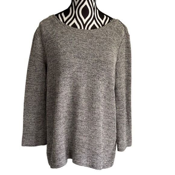 Great 🎉condition LOFT sparkle gray crew neck sweater in Small - Picture 3 of 9